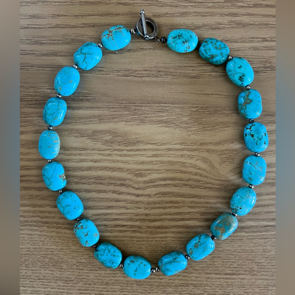 REAL Turquoise Choker Necklace - 18”